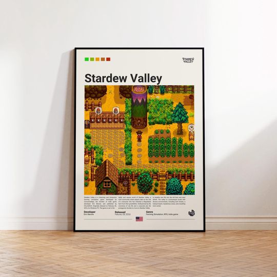 Stardew Valley Poster, Gaming Room Poster, Stardew Valley Fan Gift, Gamer Gift, Video Games Poster, Gaming Wall Decor