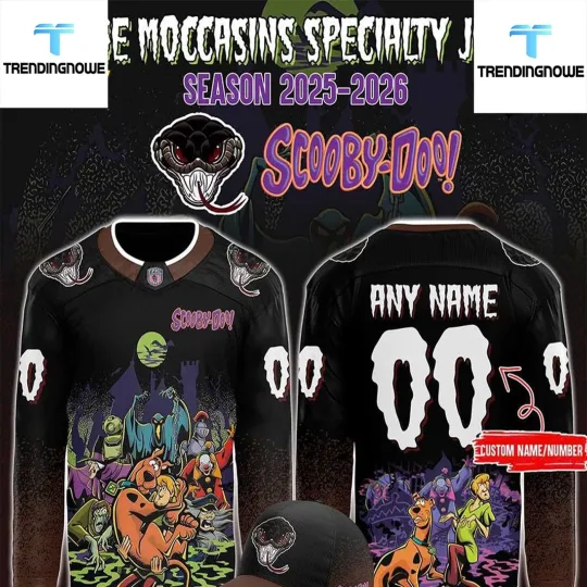 Personalized Monroe Moccasins Scooby Doo Night 2025 Hockey Shirt Unisex Fit