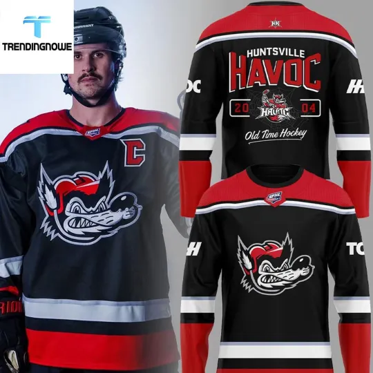 Huntsville Havoc Old Time Hockey 2004 Hockey Shirt Printed Hockey Team Apparel