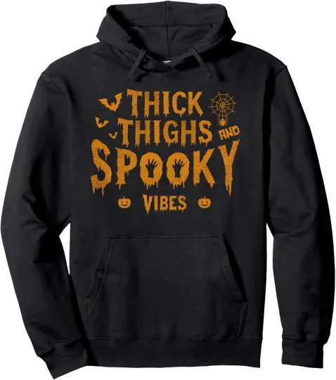 Discover Thick Thighs and Spooky Vibes Halloween Costume Unisex Hooded Sweatshirt