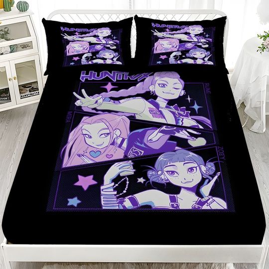 Huntrix Kpop Demon Hunter Bedding Set