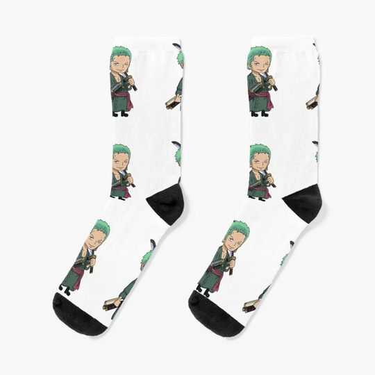 chibi anime one piece zoro Socks