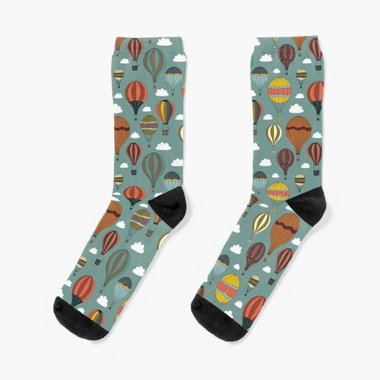 Discover Vintage Hot Air Balloons Socks