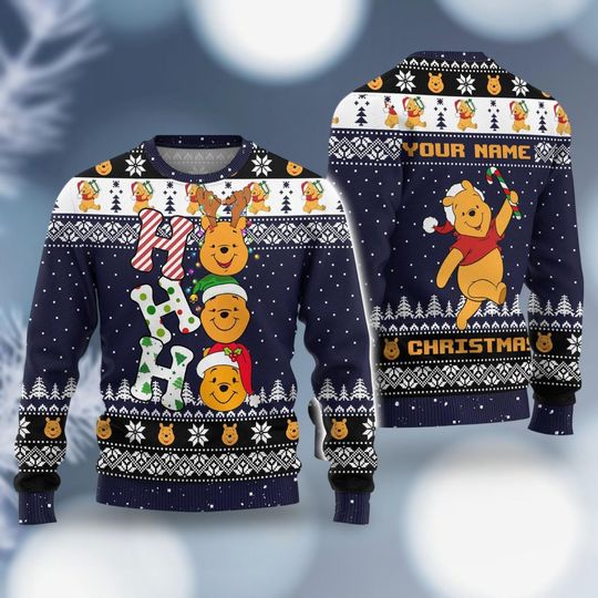 Discover Winnie the Pooh Costume Christmas Sweater, Christmas Cartoon Sweater, Pooh Christmas Shirt, Disneyworld Sweater, Custom Sweater Men