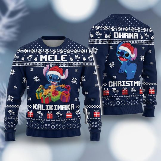 Discover Christmas Stitch Christmas Shirt, Disney Stitch Christmas Sweater, Family Christmas Sweater, Stitch Woman Sweater, Sweater For Kids