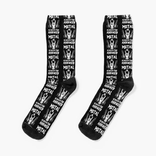 Discover Metal is always the answer for heavy music electric guitar Socks