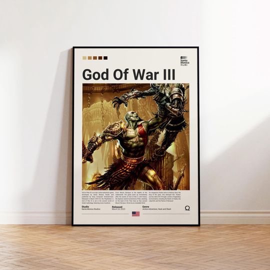 God Of War 3 Poster, Gaming Room Poster, God Of War Fan Gift, Gamer Gift, Video Games Poster, Gaming Wall Decor