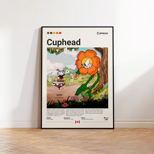 Cuphead Poster, Gaming Room Poster, Cuphead Fan Gift, Gamer Gift, Video Games Poster, Gaming Wall Decor