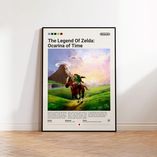 The Legend of Zelda Poster, Gaming Room Poster, Ocarina Of Time Poster, Zelda Fan Gift, Gamer Gift, Video Game Poster