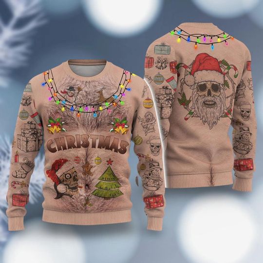 Christmas Chest Christmas Shirt, Chest Nuts Ugly Christmas Sweater, Skull Christmas Sweater, Family Sweater, Sweater For Men Women Kid