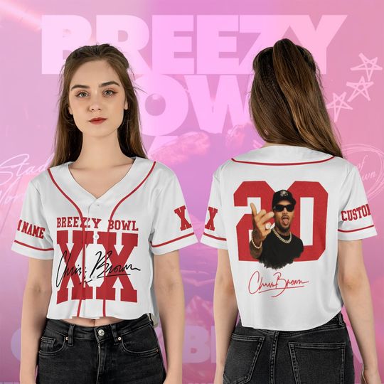 Discover Personalized Breezy Bowl 25 Tour Jersey, Chris Brown Crop Top Baseball Jersey