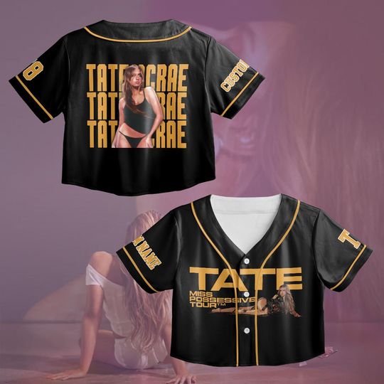 Discover Tate McRae T8 Croptop Jersey, Tate McRae Baseball Jersey, Tate McRae T8 Shirt
