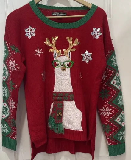 United States Sweaters Llama “Ugly” Holiday Sweater Women’s Size Large