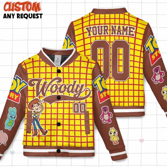 Discover Sheriff Woody Baseball Jacket, Disney Toy Story Cosplay Costume, Woody Varsity Jacket, Disneybound Halloween, Christmas Gift For Him