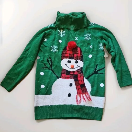 Womens Oversized Turtleneck Christmas Ugly Sweater,  Sz. SM.