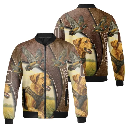 Discover Personalized Labrador Retriever Dog Hunting Ducks Dog Lover Gift Bomber Jacket