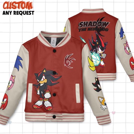 Discover Shadow The Hedgehog Kids and Youth Baseball Jacket, Aldult Unisex Varsity Baseball Jacket