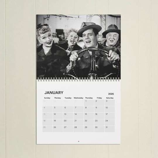 Discover I Love Lucy 2026 Wall Calendar Classic Design | with Writability Grids | Vintage TV Show Gift | Classic Comedy Fan Art