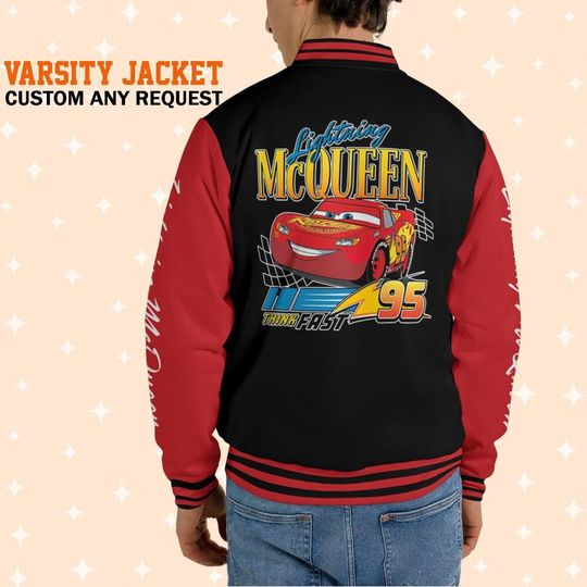 Discover Personalized Disney Cars Lightning McQueen Tow Mater Varsity Jacket, Custom Disney Jacket, Lightning Mcqueen Varsity, Disney Uniform Varsity