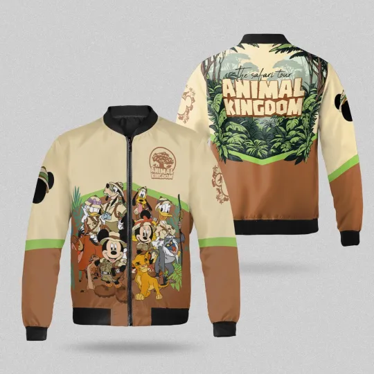 Discover Mickey And Friends The Safari Trip Animal Kingdom Bomber Jacket
