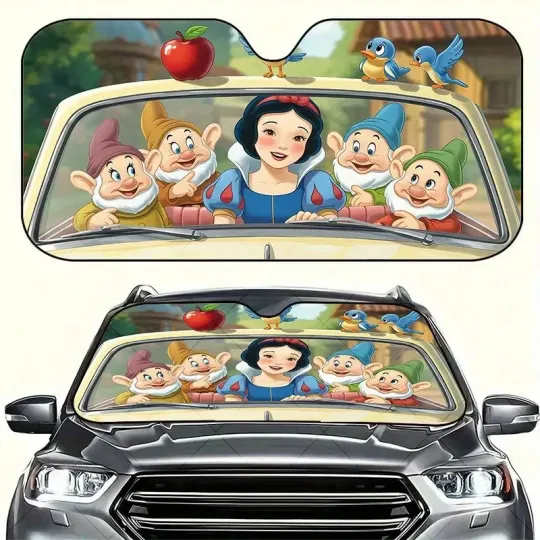 Princess Snow White and the Seven Dwarfs Car Sun Shade