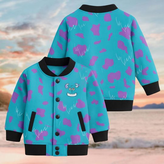 Discover Sulley Baseball Jacket, Monsters Inc Kids Jacket, Disney Costume Jacket, Sulley Cosplay Jacket, Halloween Gift For Him, Hoodie Jacket