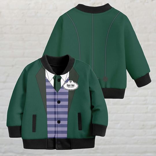 Discover Haunted Mansion Ghost Host Baseball Jacket, Disney Halloween Cosplay Jacket, Haunted Mansion Costume Jacket, Halloween Kids Jacket
