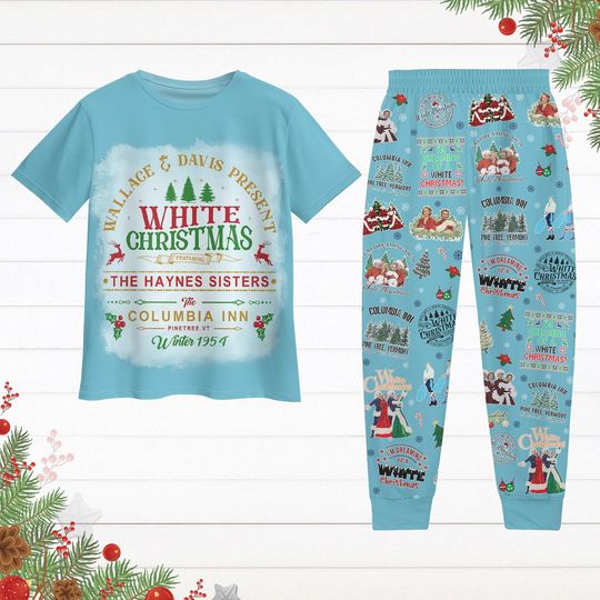 White Christmas Movie Pajamas Set, Wallace And Davvis Holiday Pajamas, Hay.nes Sisters Pjs Christmas, Vintage Movie 1954 Set Of Pajamas