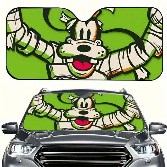 Funny Goofy Dog Cosplay Car Sun Shade