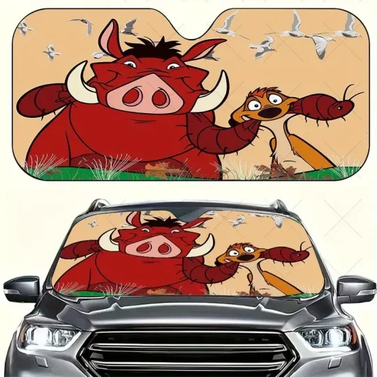 Pumbaa and Timon The Lion King Car Sun Shade
