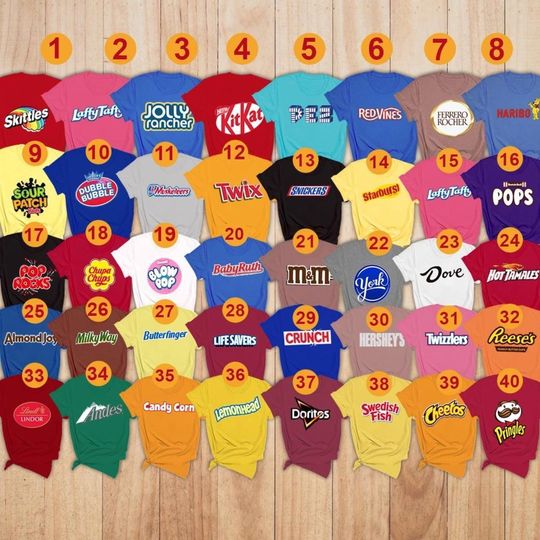 Chocolate Bar Group Halloween Shirt, Candy Group Costumes, Teachers Siblings Friends Cousin Family Office Halloween Costume Group Shirt