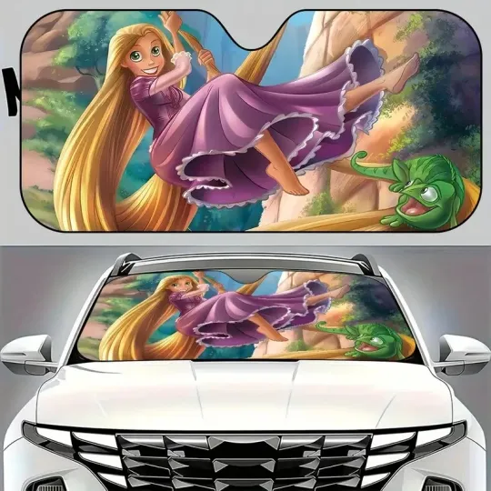 Discover Rapunzel Princess & Pascal Hanging Tangle Car Sun Shade