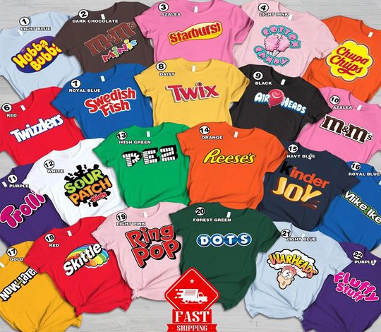 Discover Candy Group Halloween Costume Tee, Halloween Matching Family Shirt, Candy Costume Shirt, Halloween Candy Costume Gor Family and Friends