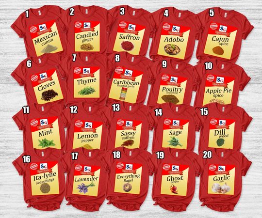 Discover Spice Girl Halloween Costume/Spice Girl Halloween Shirt/Spice Girl Halloween Group Shirt/Group Condiment Shirts/Spice Group Shirts