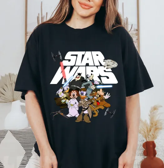 Discover Vintage Disney Star Wars Mickey and Friends T-Shirt Unisex Adults and Kids