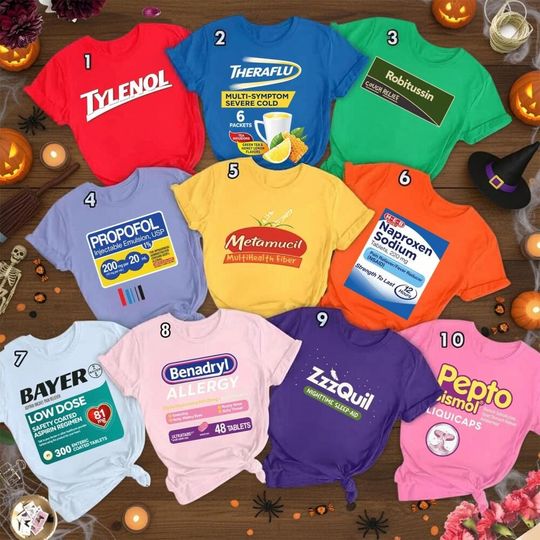 Funny Pharmacy Halloween Costume Shirt, Halloween Nurse Costume Group Tee, Doctor Shirt, Medical Shirt, Pharmacy Matching Tee
