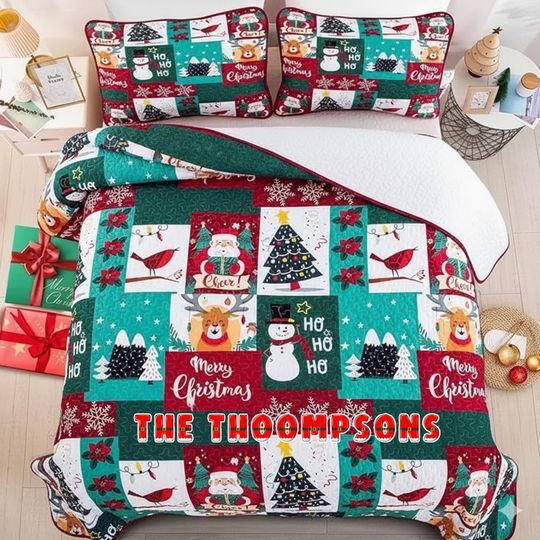 Discover Personalized Christmas Quilt Bedding Set or Duvet Cover Set