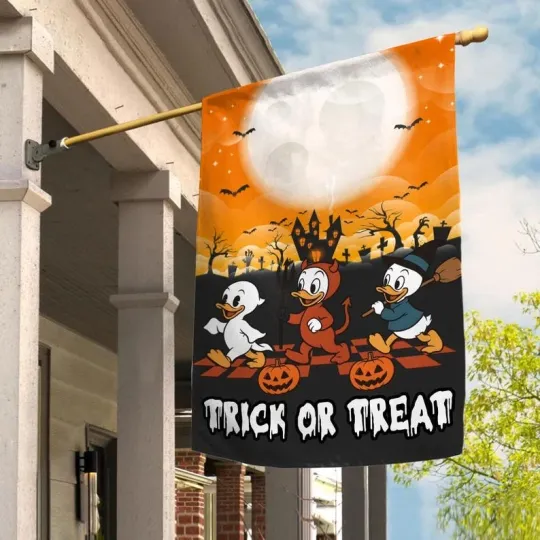 DuckTales Halloween Garden Flag with Huey, Dewey, Louie, and Witch Hazel