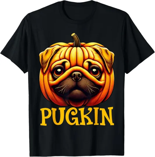 Discover Funny Pugkin Halloween Thanksgiving Unisex T-Shirt