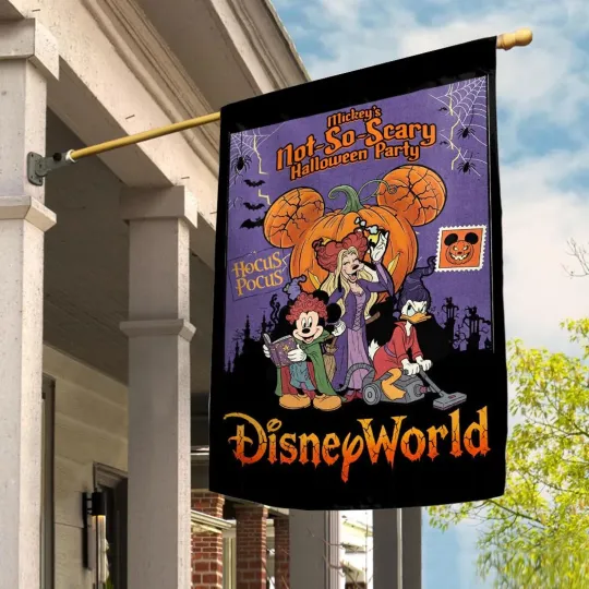 Discover Mickey, Goofy & Donald Halloween Garden Flag