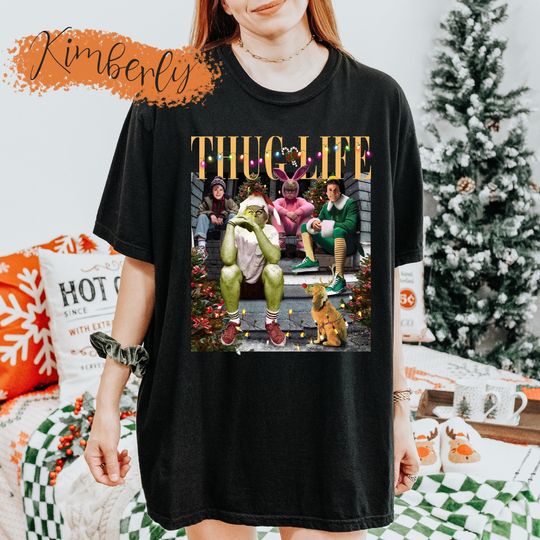Thug Life Christmas Shirt, Christmas Movie Characters Shirt, Thug Life Grin Sweatshirt, Grin Shirt, Merry Christmas 2024, Xmas Gift