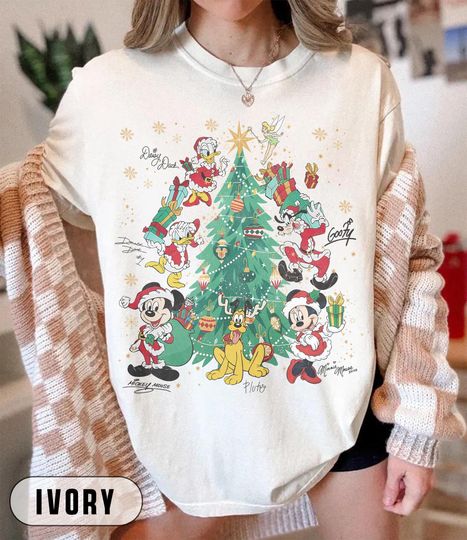 Discover Disney Mickey and Friends Christmas Tree Shirt, Family Christmas Shirt, Disney Christmas Shirt, Disney Merry Christmas Shirt, Christmas Gift