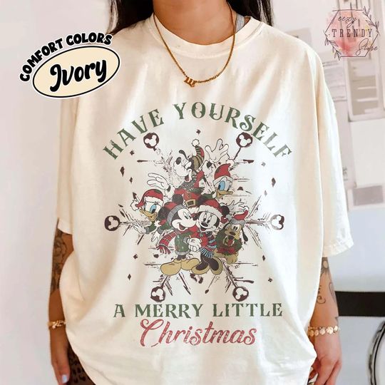 Discover Retro Disney Mickey And Friends Christmas Shirt, Have Yourself A Merry Little Christmas Shirt, Magical Land Christmas Shirt, Christmas Gifts