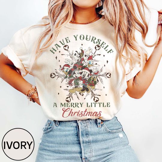 Discover Retro Disney Mickey And Friends Christmas Shirt, Have Yourself A Merry Little Christmas Shirt, Magical Land Christmas Shirt, Christmas Gifts