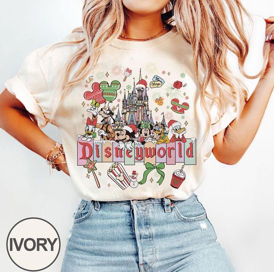 Discover Retro Walt Disney World Christmas Family Shirt, Mickey and Friend Christmas Shirt, Walt Disney World Christmas Shirt, Magic Kingdom Shirt