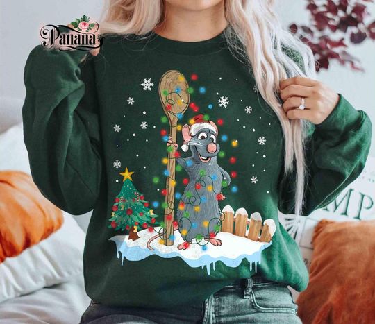 Discover Disney Ratatouille Remy Christmas Light Shirt, Disney Mickey's Very Merry Xmas Tee, Disneyland Magic Kingdom Vacation Family Holidays Gift