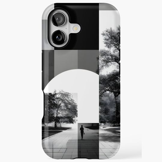 Discover Bauhaus Inspired Wall Art – Monochrome Poster for Gallery Walls iPhone Case