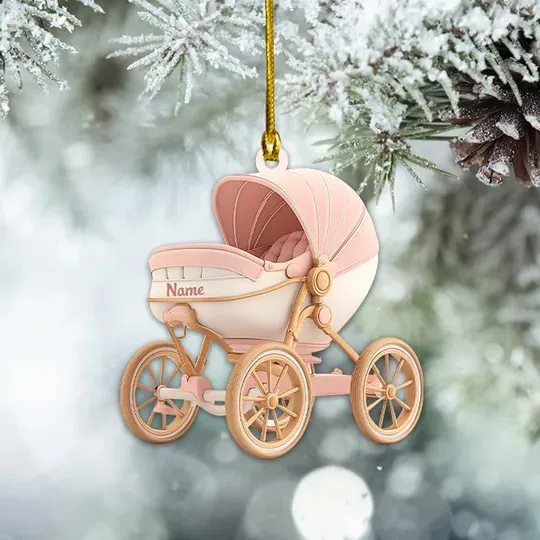 Discover Personalized Baby Stroller Ornament, Baby Christmas Ornament, Baby First Christmas Ornament Gift, Baby Carriage Ornament