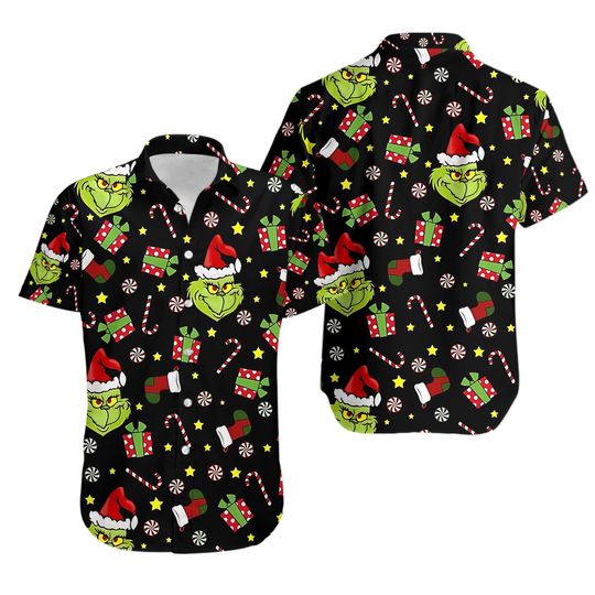 The funny character Christmas Hawaiian Shirt, Whoville University funny character Christmas Hawaii Short Sleeve Shirt, Merry Grin Gift