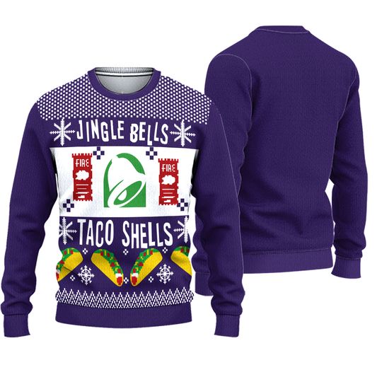 Taco Bell Ugly Christmas Sweater “Jingle Bells Taco Shells” Men’s Size Medium